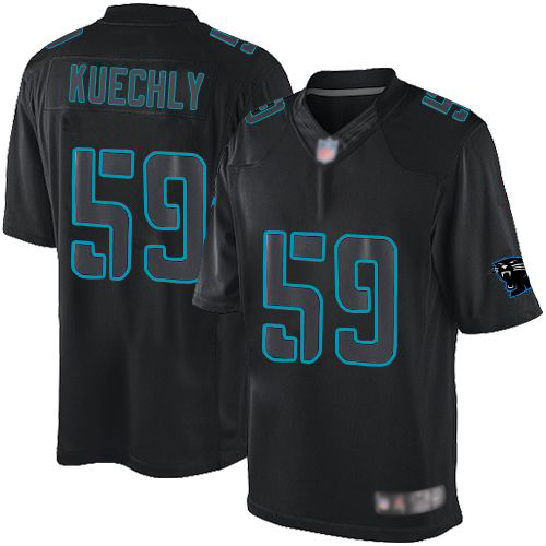 Carolina Panthers Limited Black Men Luke Kuechly Jersey NFL Football #59 Impact->carolina panthers->NFL Jersey